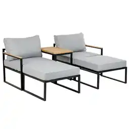 Netto Marken-Discount Lounge-Set Madrid, mit Holzbestandteilen Angebot