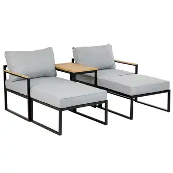 Netto Marken-Discount Lounge-Set Madrid, mit Holzbestandteilen Angebot