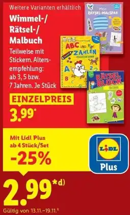 Lidl Wimmel-/ Rätsel-/ Malbuch Angebot