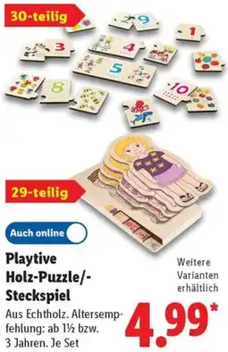 Lidl Playtive Holz-Puzzle/Steckspiel Angebot