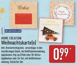 Aldi Nord HOME CREATION Weihnachtskarte(n) Angebot