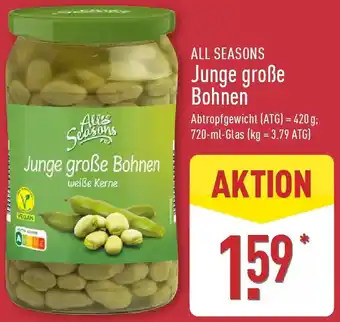 Aldi Nord ALL SEASONS Junge große Bohnen Angebot