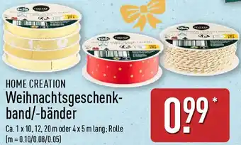 Aldi Nord HOME CREATION Weihnachtsgeschenkband/-bänder Angebot