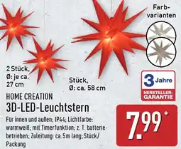 Aldi Nord HOME CREATION 3D-LED-Leuchtstern Angebot