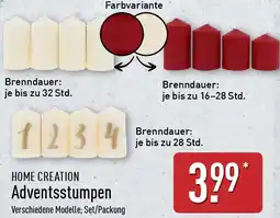 Aldi Nord HOME CREATION Adventsstumpen Angebot