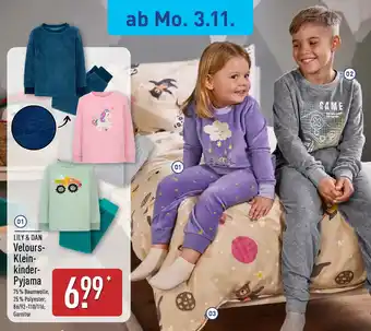 Aldi Nord LILY & DAN Velours Kleinkinder Pyjama Angebot