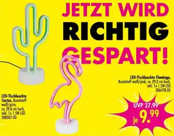 Möbel Boss LED-Tischleuchte Cactus oder LED-Tischleuchte Flamingo Angebot