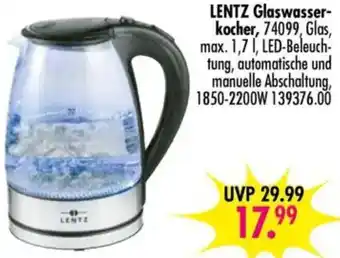 Möbel Boss LENTZ Glaswasserkocher Angebot