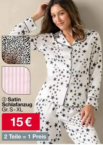Woolworth Satin Schlafanzug Angebot