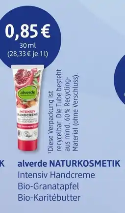 dm drogerie Alverde naturkosmetik intensiv handcreme bio-granatapfel bio-karitébutter Angebot