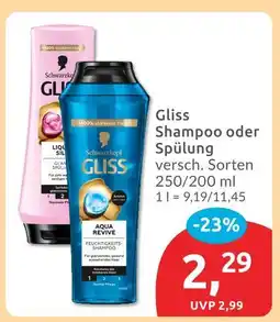 Budni Schwarzkopf gliss shampoo oder spülung Angebot