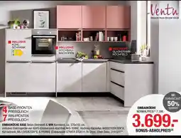 Hofmeister Ventu einbauküche base beton steinweiß & win karminrot Angebot