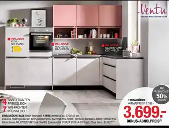 Hofmeister Ventu einbauküche base beton steinweiß & win karminrot Angebot