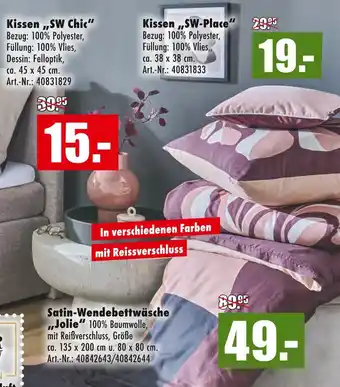 Möbel Mahler Schöner wohnen kissen sw chic Angebot
