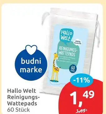 Budni Budni marke hallo welt reinigungs-wattepads Angebot