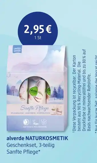 dm drogerie Alverde naturkosmetik geschenkset, 3-teilig sanfte pflege Angebot