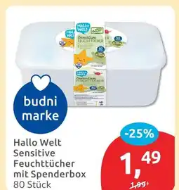 Budni Budni marke hallo welt sensitive feuchttücher mit spenderbox Angebot