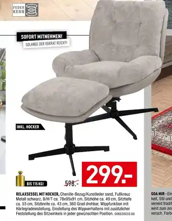 Möbel Wallach Relaxsessel mit hocker Angebot