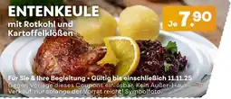 Möbel Kraft Entenkeule mit rotkohl und kartoffelklößen Angebot