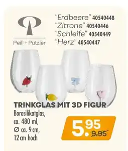 Möbel Kraft Peill + putzler trinkglas mit 3d figur Angebot