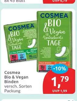 Budni Cosmea bio & vegan binden ultra binden Angebot