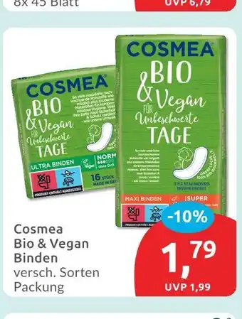 Budni Cosmea bio & vegan binden ultra binden Angebot