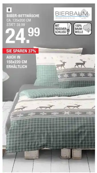 Hofmeister Bierbaum biber-bettwäsche „hirsch“ Angebot