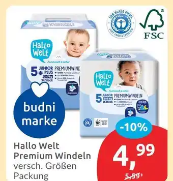 Budni Hallo welt premium windeln junior plus Angebot