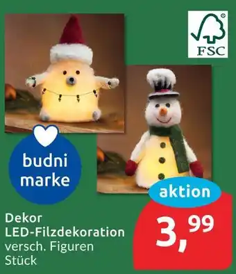 Budni Budni marke dekor led-filzdekoration Angebot
