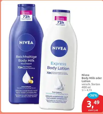 Budni Nivea reichhaltige body milk Angebot