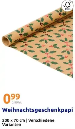 Action Weihnachtsgeschenkpapier Angebot