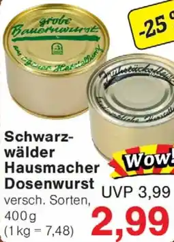 Wiglo Wunderland Schwarzwälder Hausmacher Dosenwurst Angebot