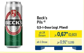METRO Beck's Pils Angebot