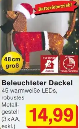 Wiglo Wunderland Beleuchteter Dackel Angebot
