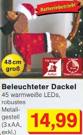 Wiglo Wunderland Beleuchteter Dackel Angebot