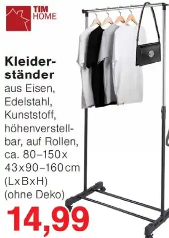 Wiglo Wunderland TIM HOME Kleiderständer Angebot
