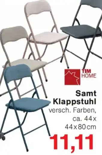 Wiglo Wunderland TIM HOME Samt Klappstuhl Angebot