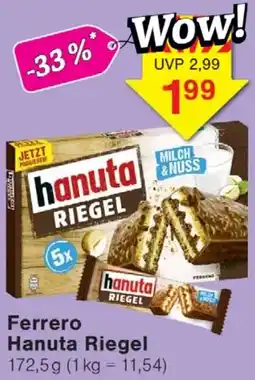 Wiglo Wunderland Ferrero Hanuta Riegel Angebot