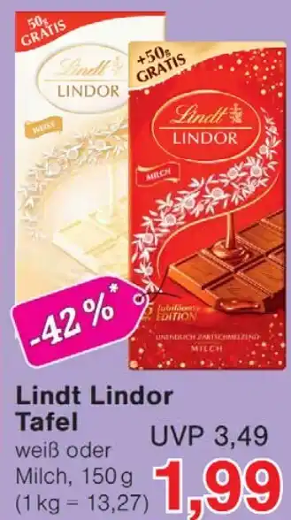 Wiglo Wunderland Lindt Lindor Tafel Angebot