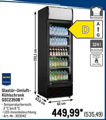METRO METRO PROFESSIONAL Glastür-Umluft- Kühlschrank GSC2350B Angebot