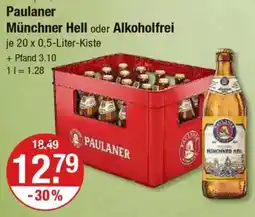 V Markt Paulaner Münchner Hell oder Alkoholfrei Angebot