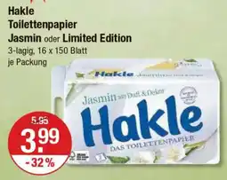 V Markt Hakle Toilettenpapier Jasmin oder Limited Edition Angebot