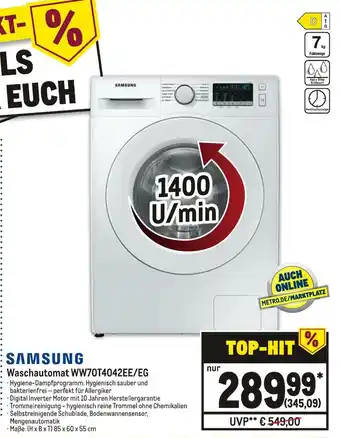 METRO Samsung Waschautomat | WW70T4042EE/EG Angebot