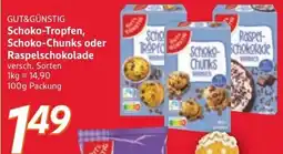 inkoop GUT&GÜNSTIG Schoko-Tropfen, Schoko-Chunks oder Raspelschokolade Angebot