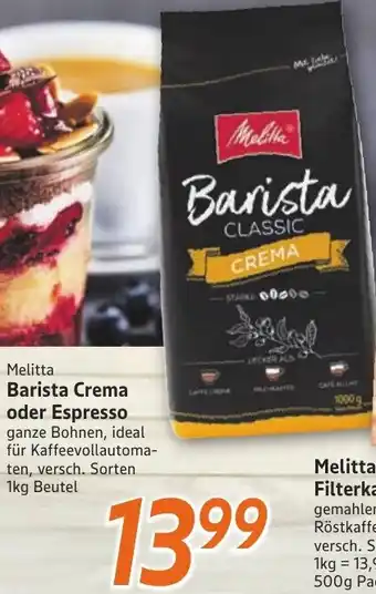 inkoop Melitta Barista Crema oder Espresso Angebot