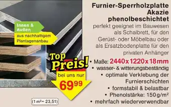 Wiglo Wunderland Furnier-Sperrholzplatte Akazie phenolbeschichtet Angebot