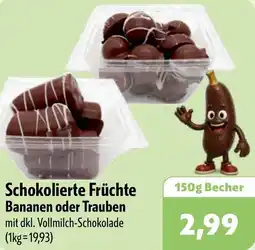 Aktiv Irma Schokolierte Früchte Bananen oder Trauben Angebot