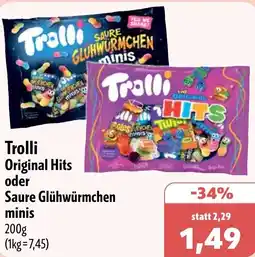 Aktiv Irma Trolli Original Hits oder Saure Glühwürmchen minis Angebot