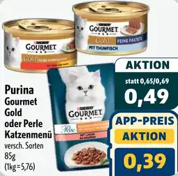 Aktiv Irma Purina Gourmet Gold oder Perle Katzenmenü Angebot