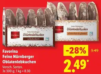 Lidl Favorina Feine Nürnberger Oblatenlebkuchen Angebot